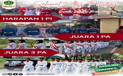 TIM LBB MTsN 3 PASURUAN BOYONG JUARA 1. Pa, 3. Pa dan Harapan 1. Pi SE KECAMATAN PRIGEN KAB. PASURUAN PROPINSI JAWA TIMUR